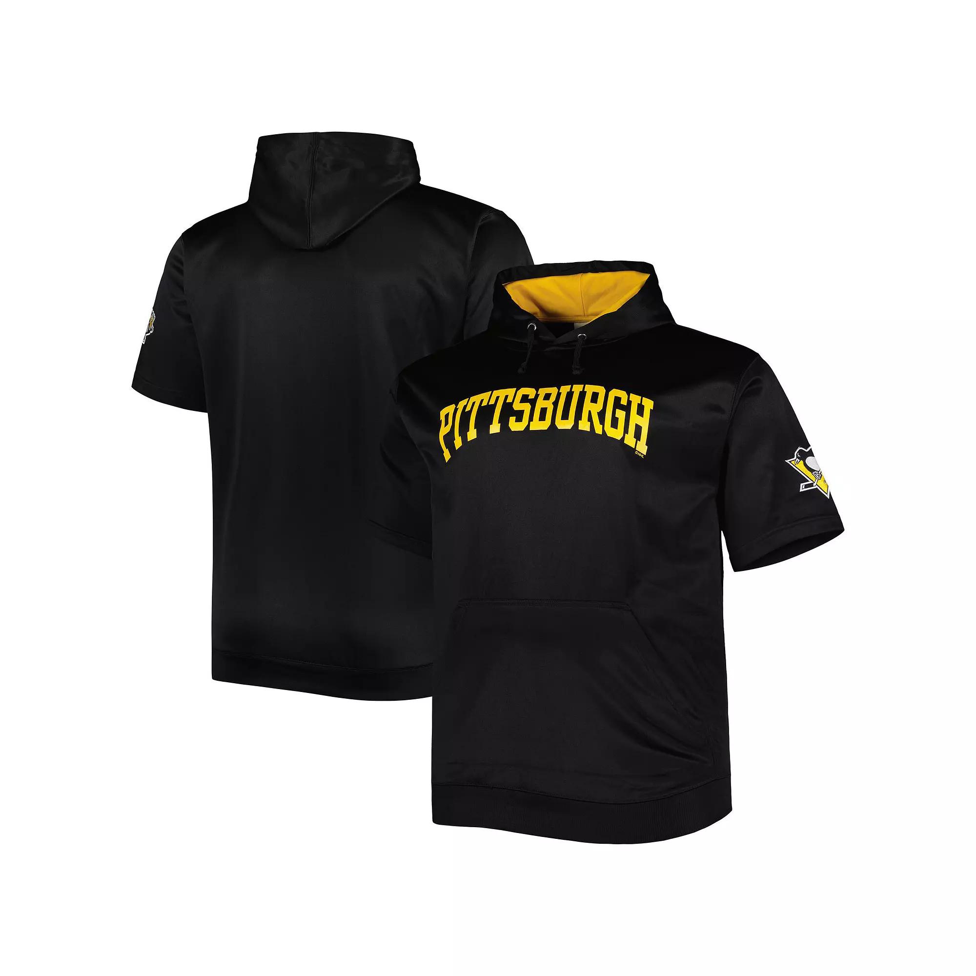 Men's Black Pittsburgh Penguins Big & Tall Logo Short Sleeve Hoodie,  Product Image