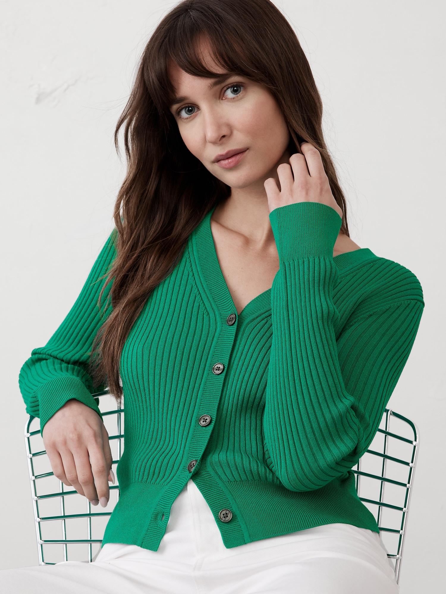 Ribbed Cardigan Sweater Product Image