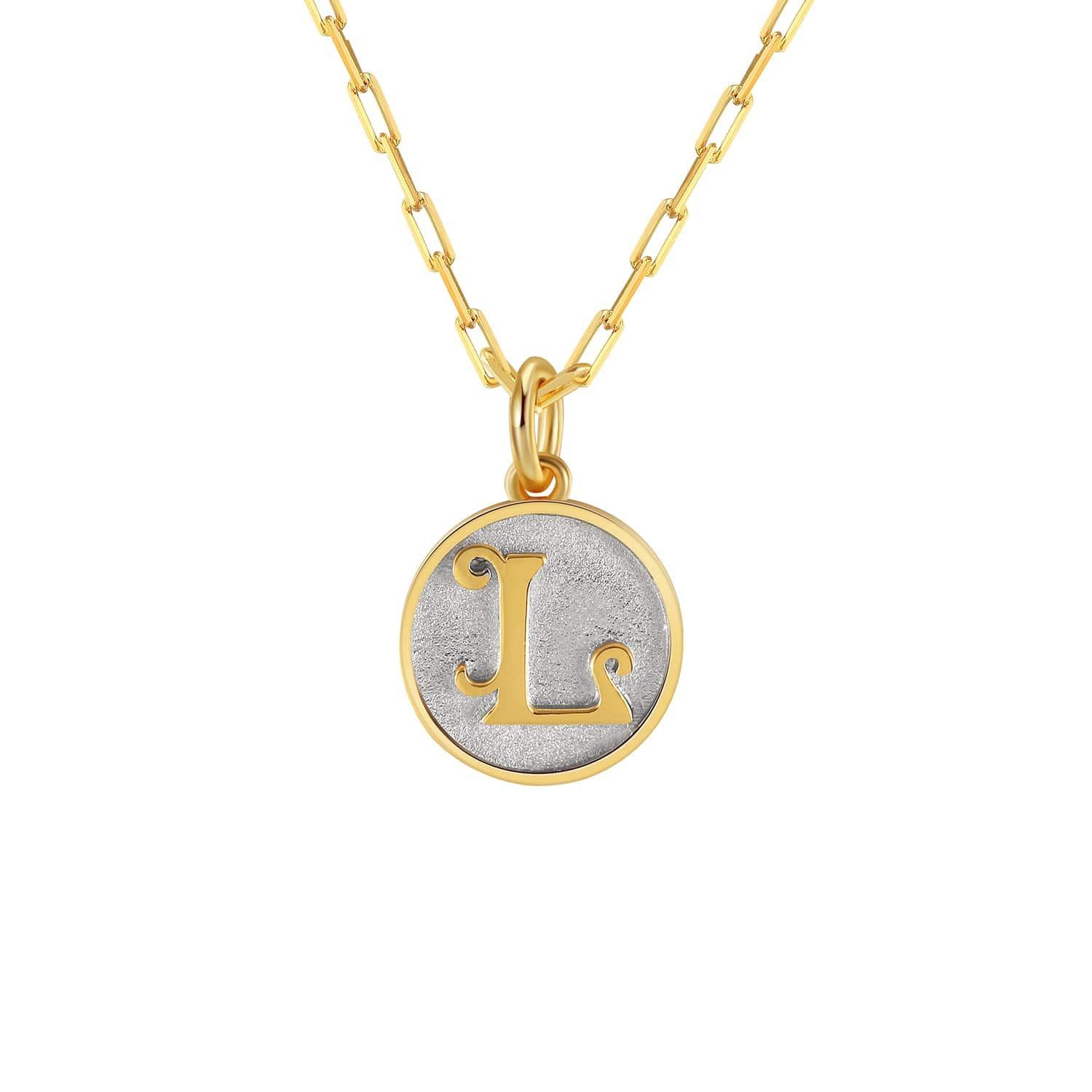 Saints Dainty Fancy Initial Pendant Necklace A-Z Product Image