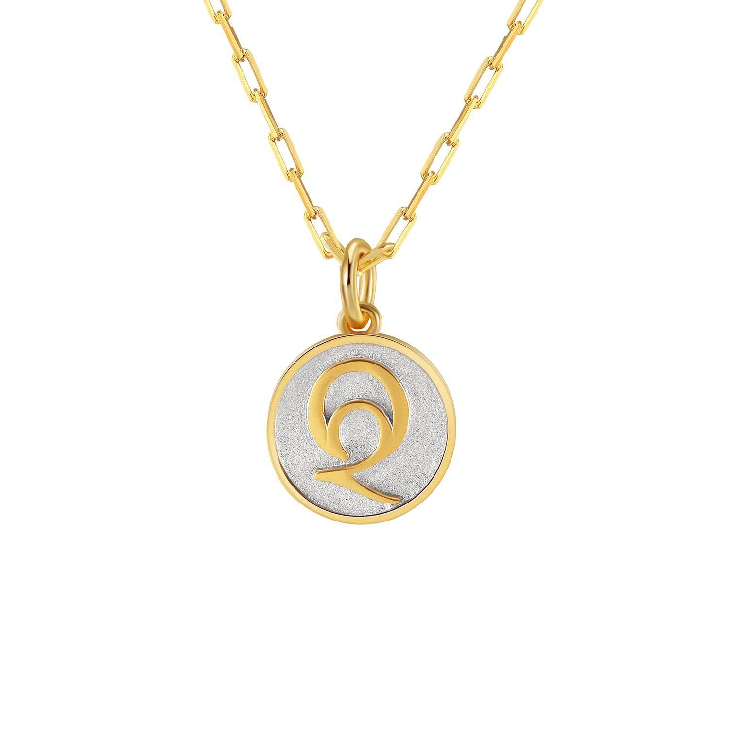 Saints Dainty Fancy Initial Pendant Necklace A-Z Product Image
