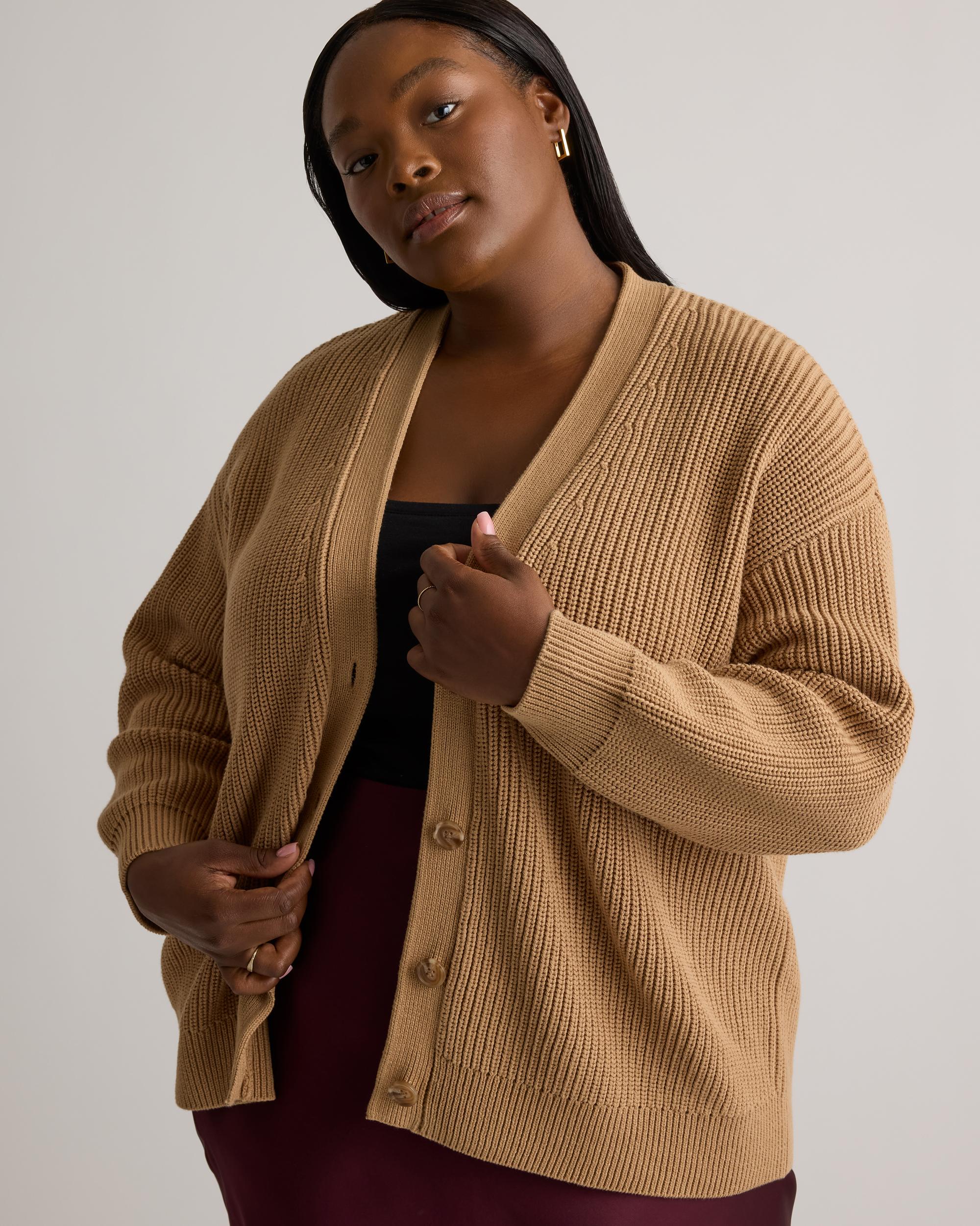 Quince | Women's OverSized Boyfriend Cardigan Sweater Organic Cotton Product Image