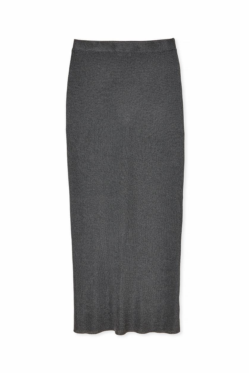 Metallic Knitted Maxi Skirt Product Image