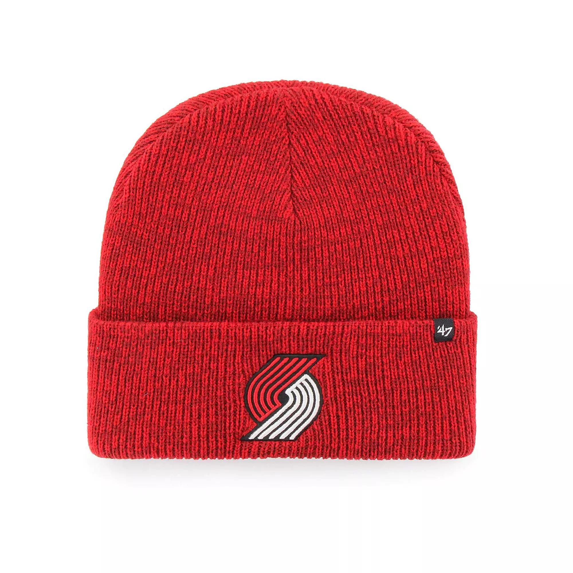 Men's '47 Red Portland Trail Blazers Brain Freeze Cuffed Knit Hat Product Image