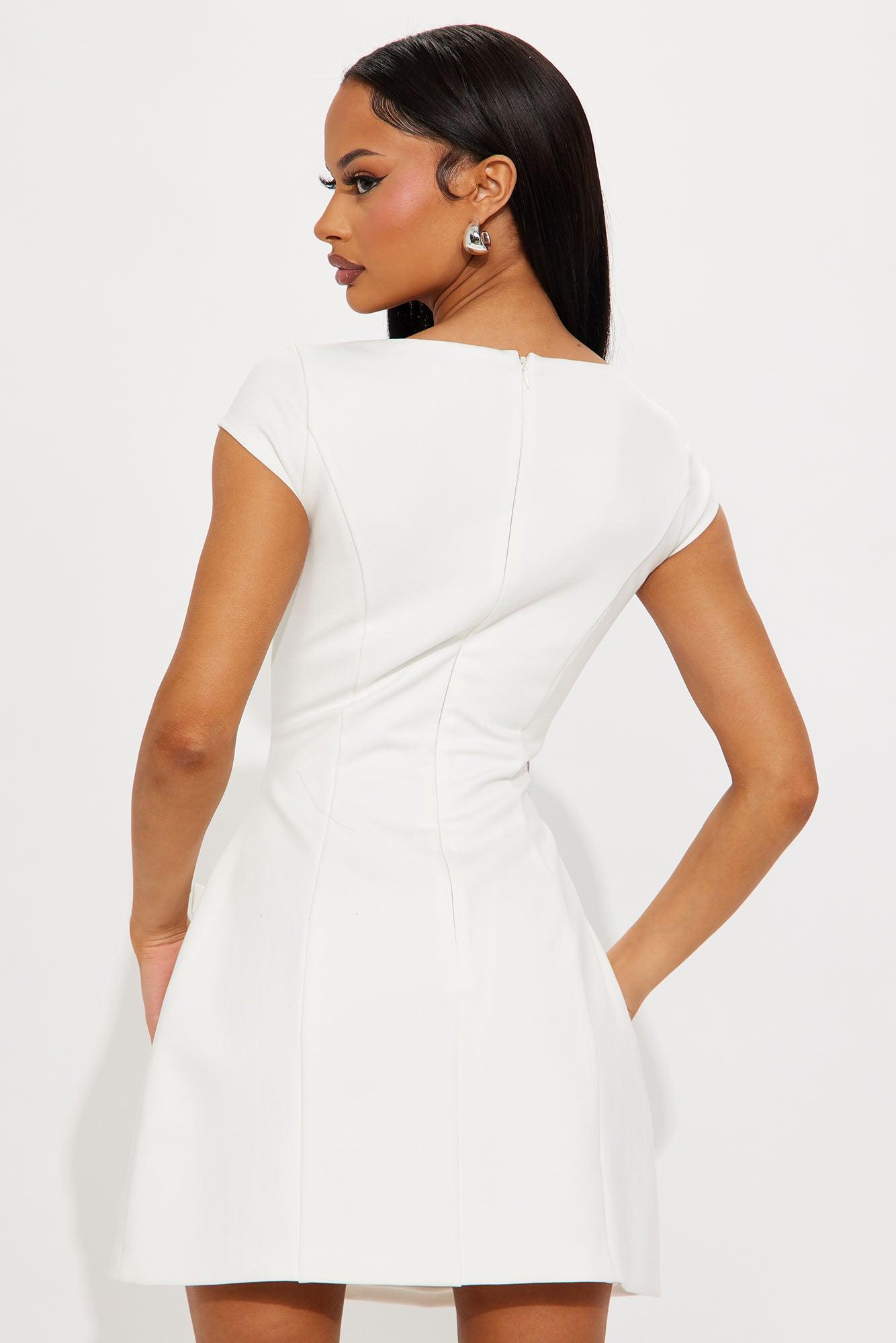 Dressed in Confidence Short Sleeve Mini Dress - White Product Image