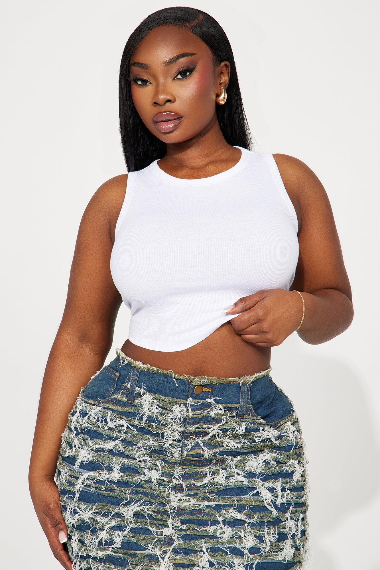 Cara Ribbed Tank - White Product Image