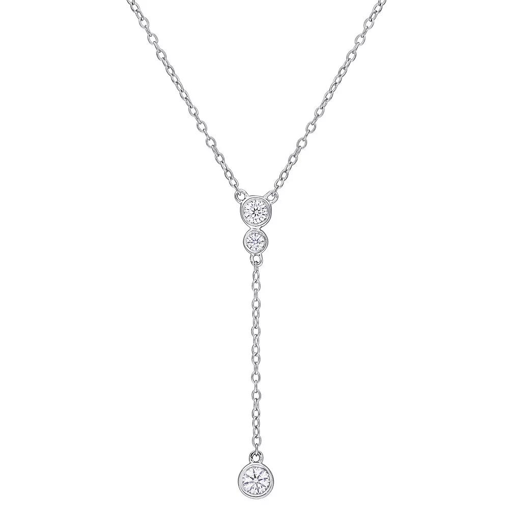 Stella Grace Sterling Silver 1/3 Carat T.W. Lab-Created Moissanite Lariat Necklace, Women's, Size: 17" Product Image