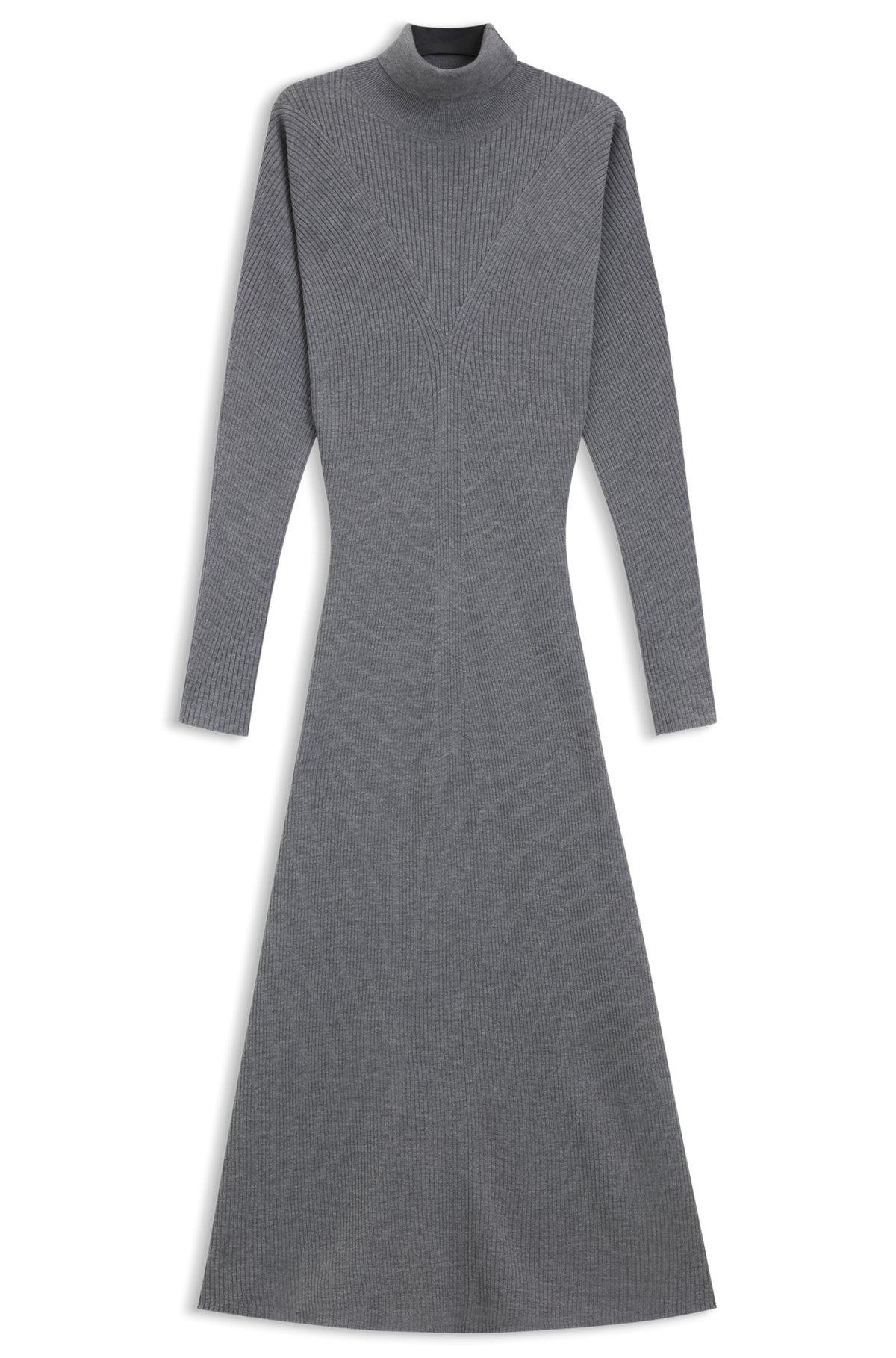 Rollneck sweater dress in virgin wool Product Image