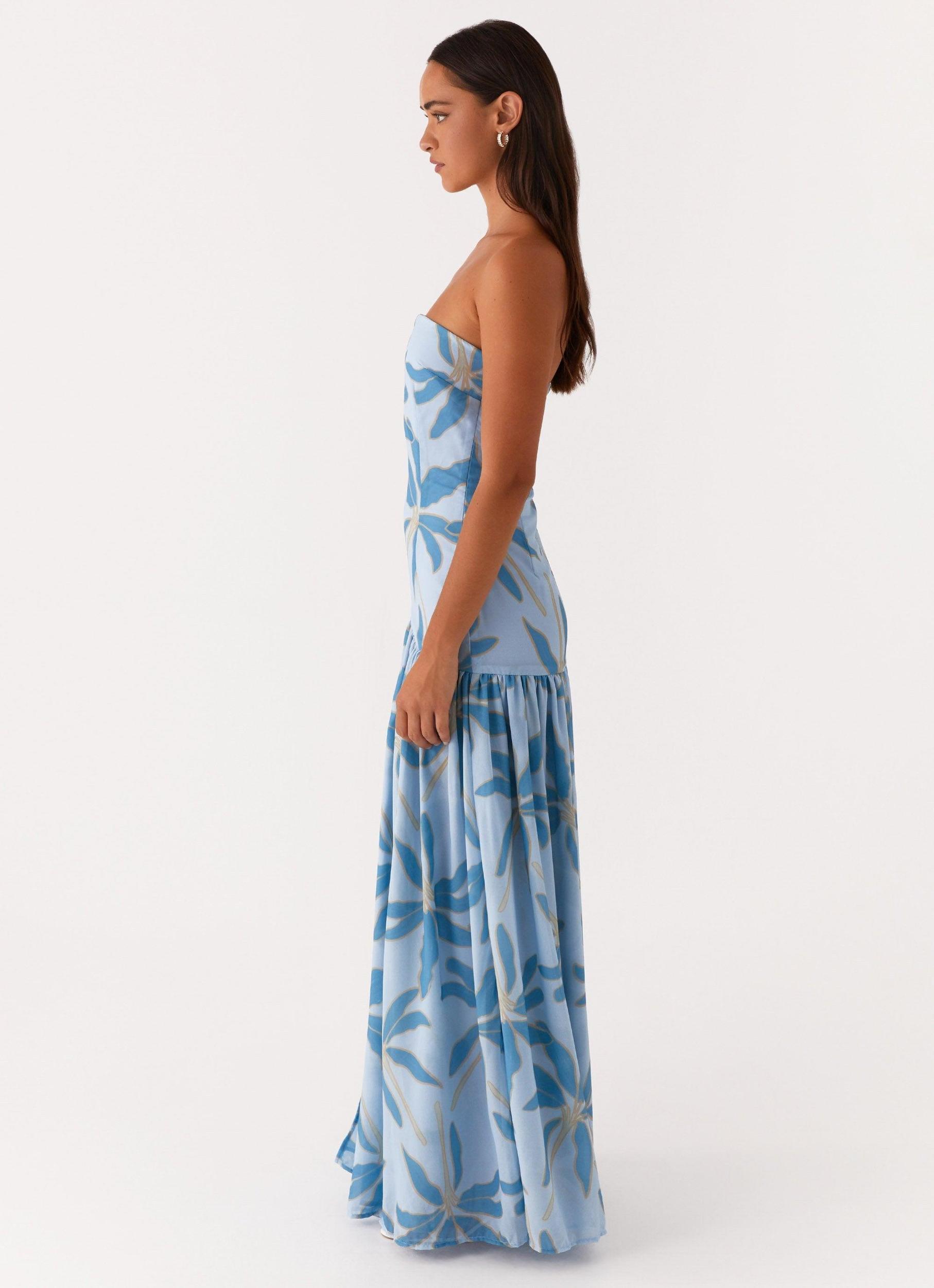 Eden Strapless Maxi Dress - Opulent Blue Product Image
