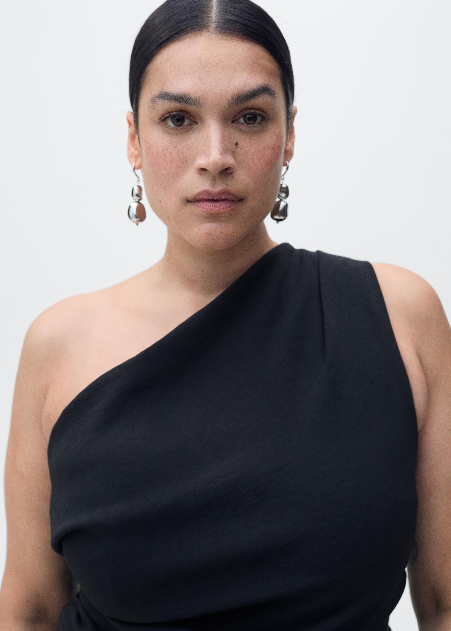 Asymmetrical jumpsuit with draped detail - Women | MANGO USA Product Image