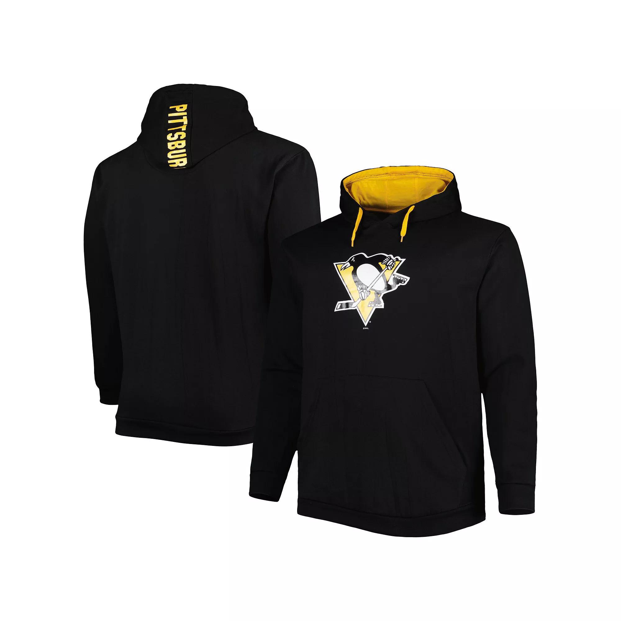 Men's Black Pittsburgh Penguins Logo Big & Tall Fleece Pullover Hoodie,  Product Image