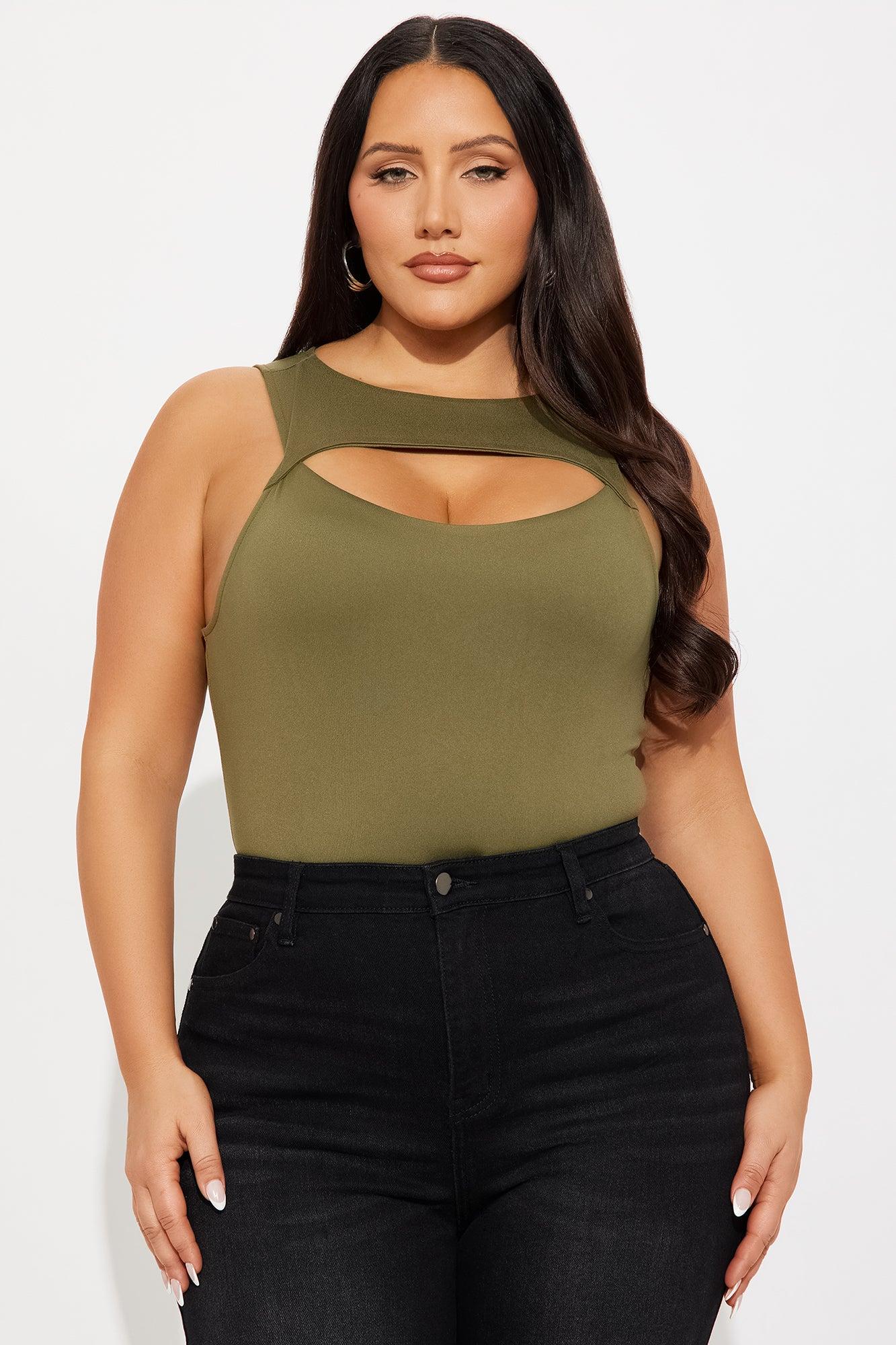 Eli Cut Out Bodysuit - Olive Female Product Image