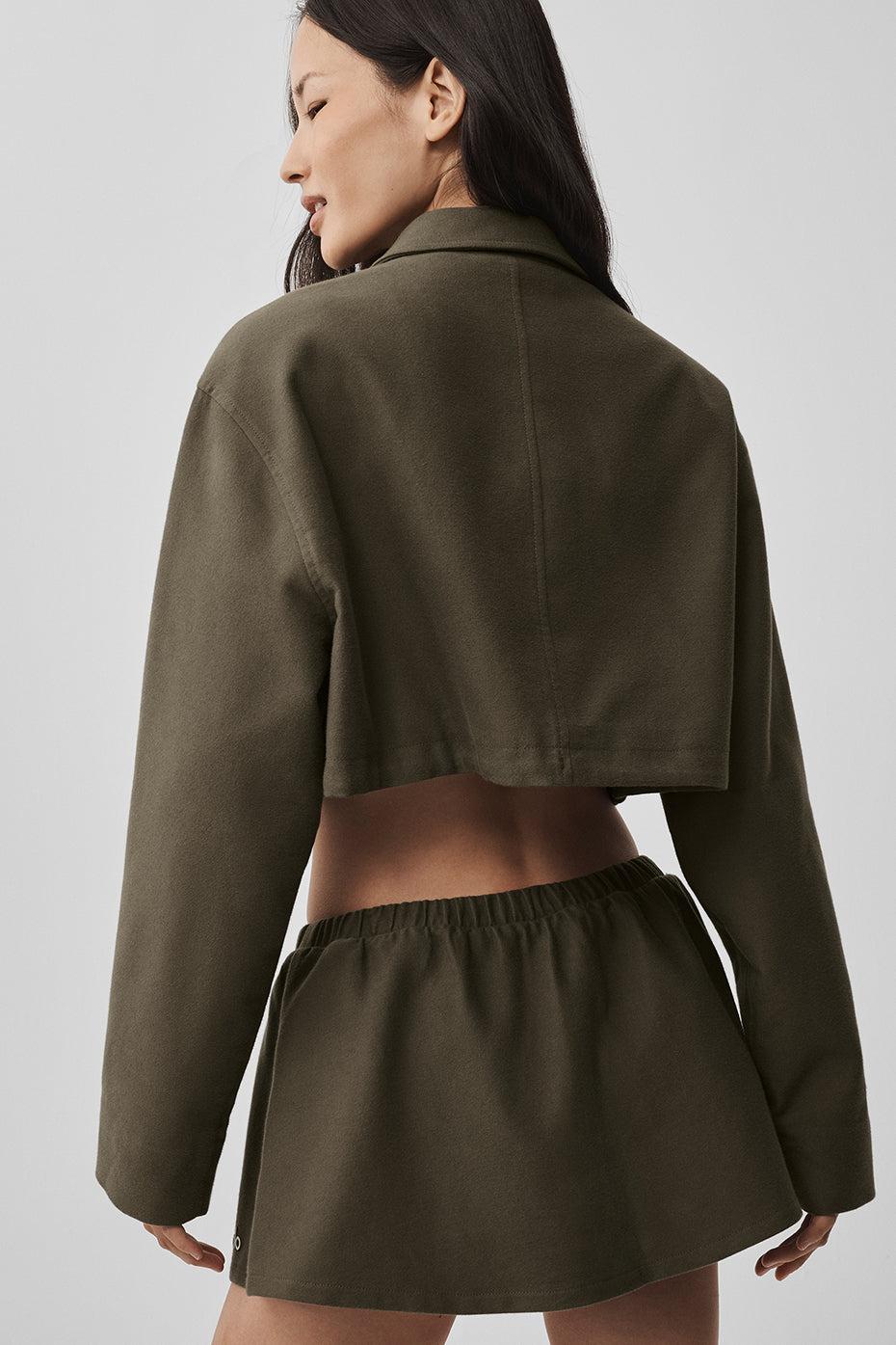 Cropped Fan Favorite Full Zip Jacket - Olive Tree Product Image
