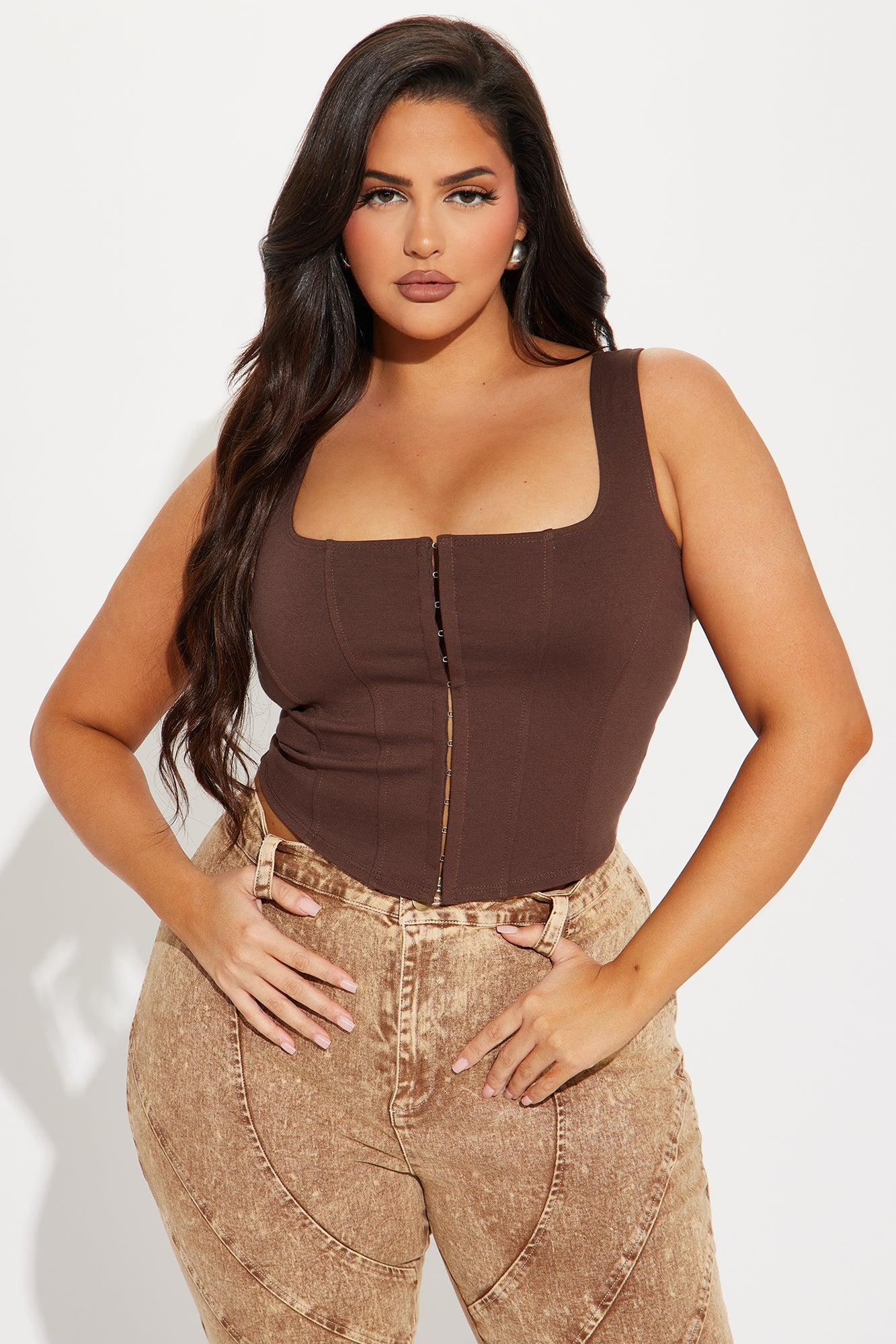 Belle Corset Top - Brown Product Image