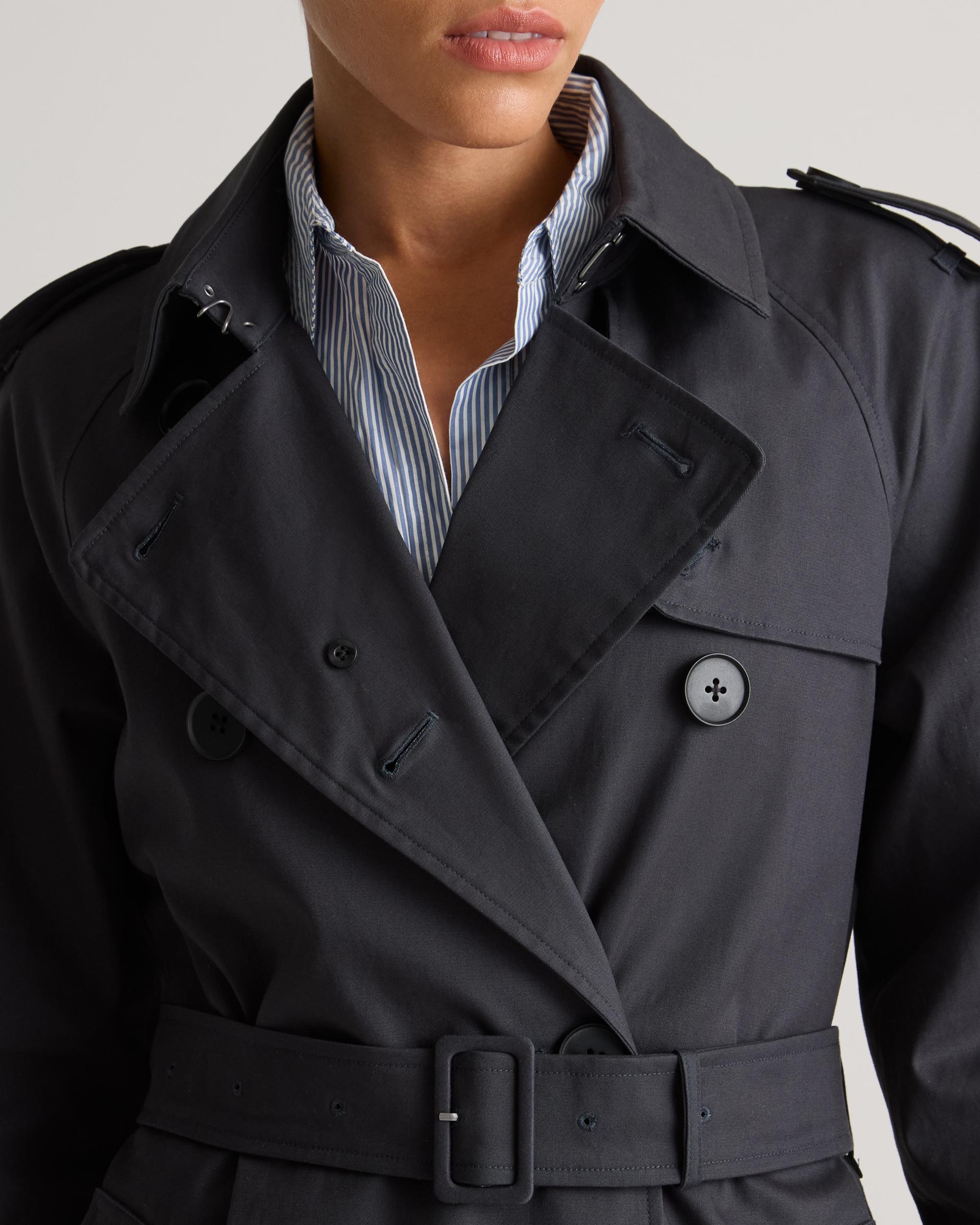 Quince | Women's Comfort Stretch Long Trench Coat Organic Cotton Product Image