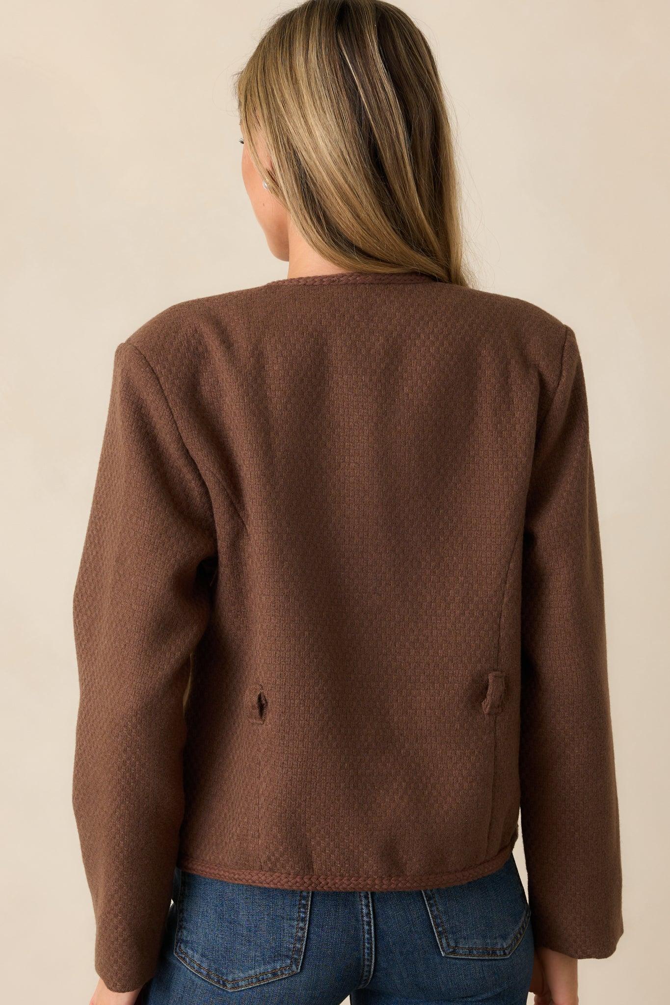 When We Meet Chocolate Brown Jacket Product Image
