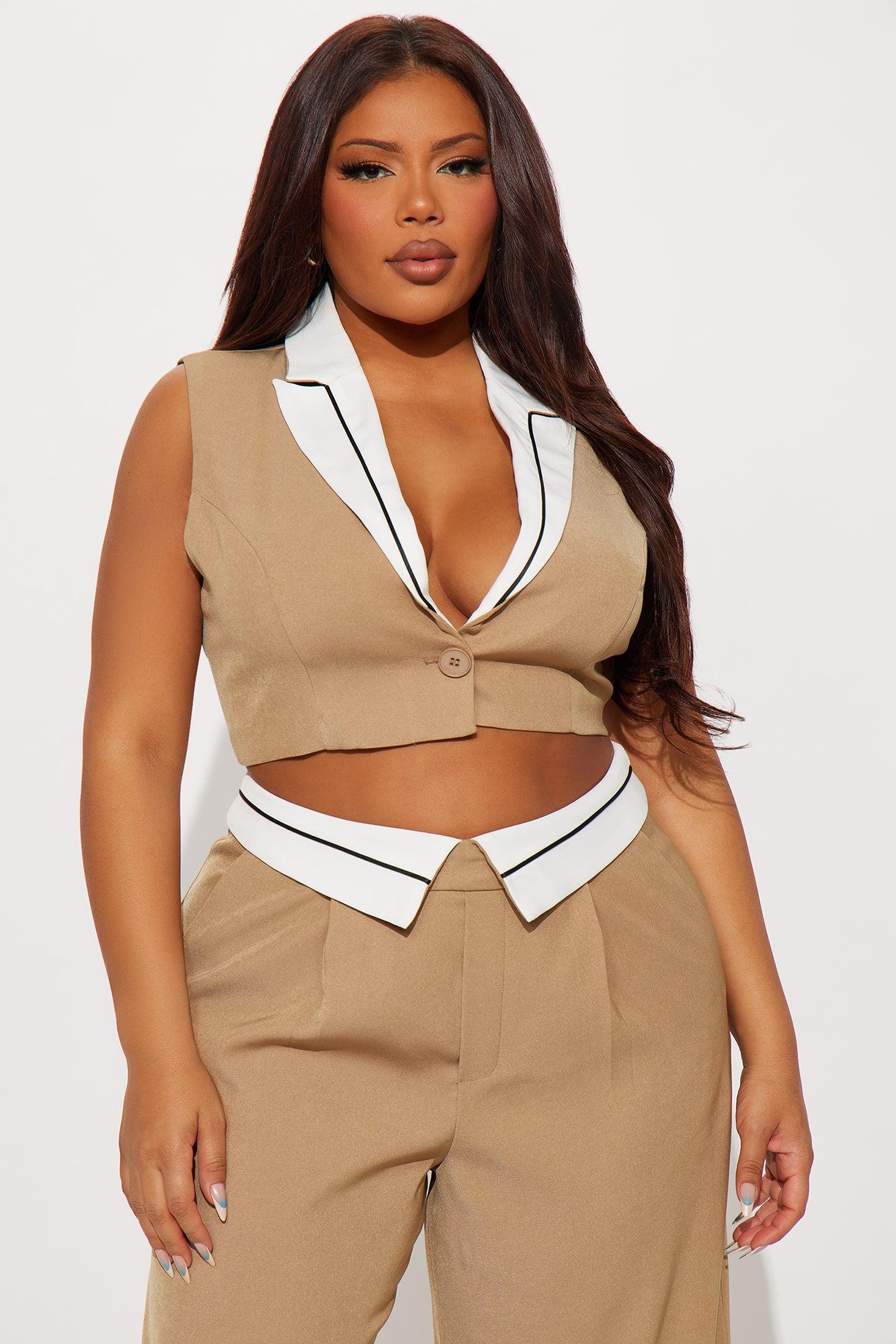 Layla Vest Pant Set - Taupe Female Product Image