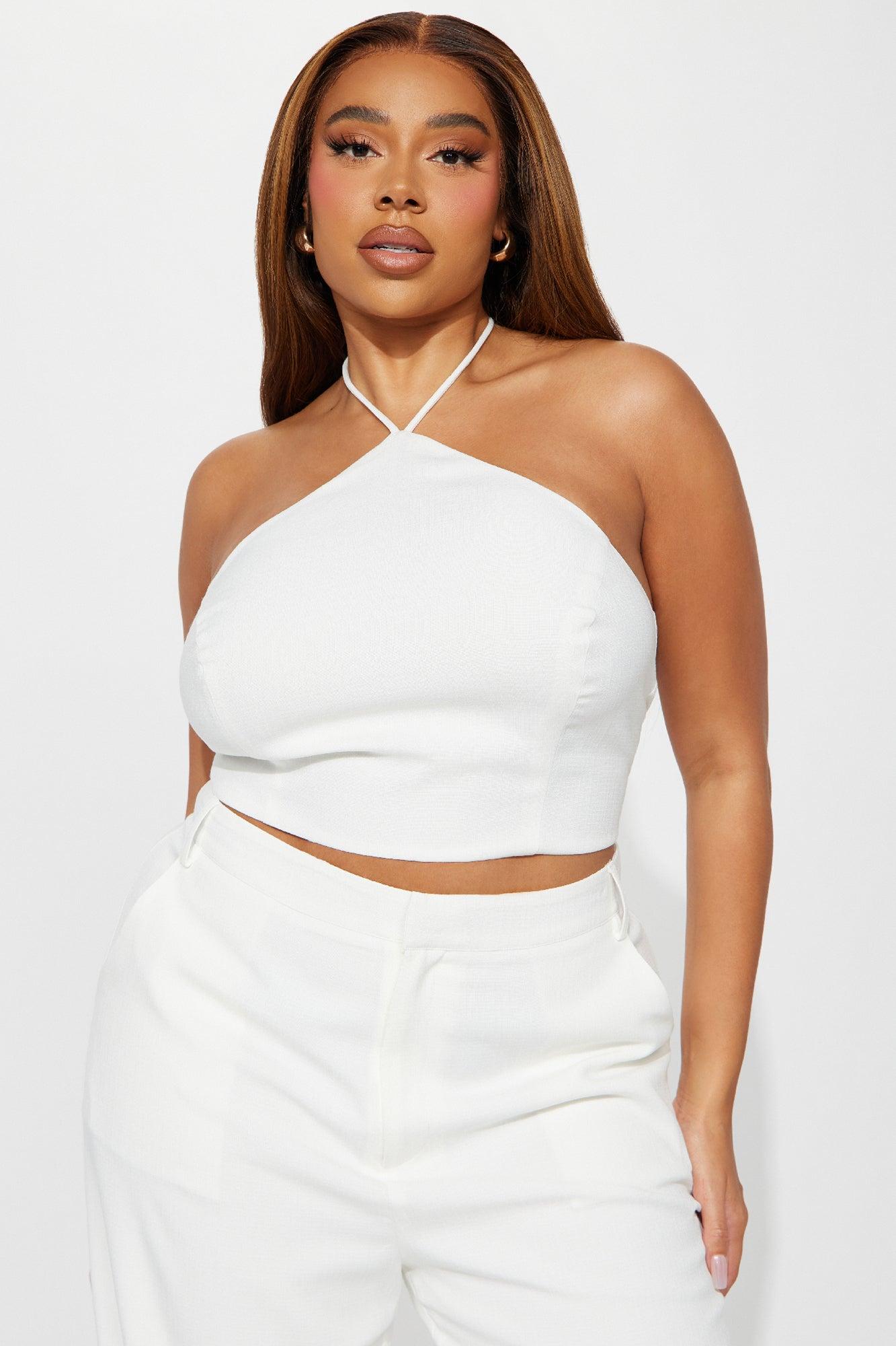 Sunset Views Linen Pant Set 33 - White Product Image