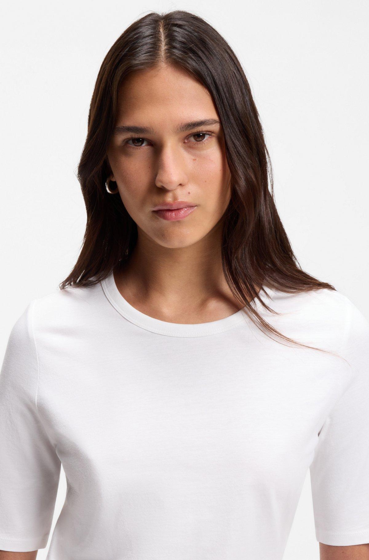 Slim-fit T-shirt in cotton, modal and silk Product Image