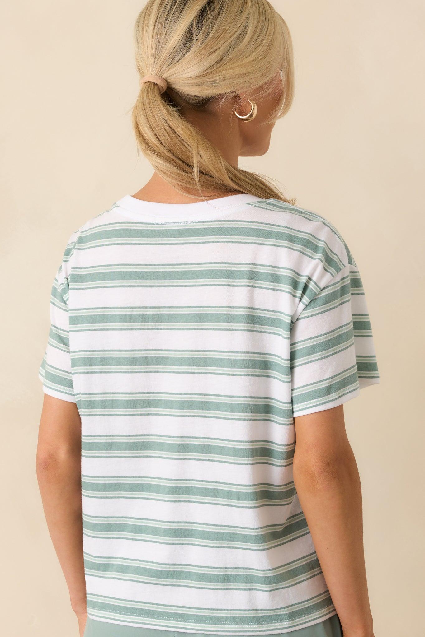 Z Supply Green Cotton All Star Stripe Tee Product Image