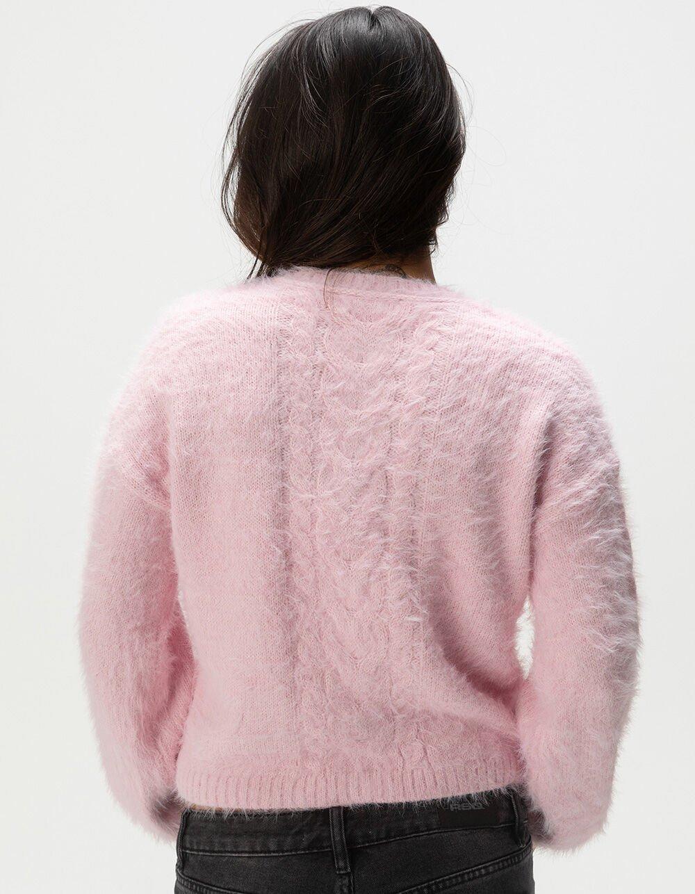 RSQ Womens Cable Fuzzy Cardigan - CREAM Product Image