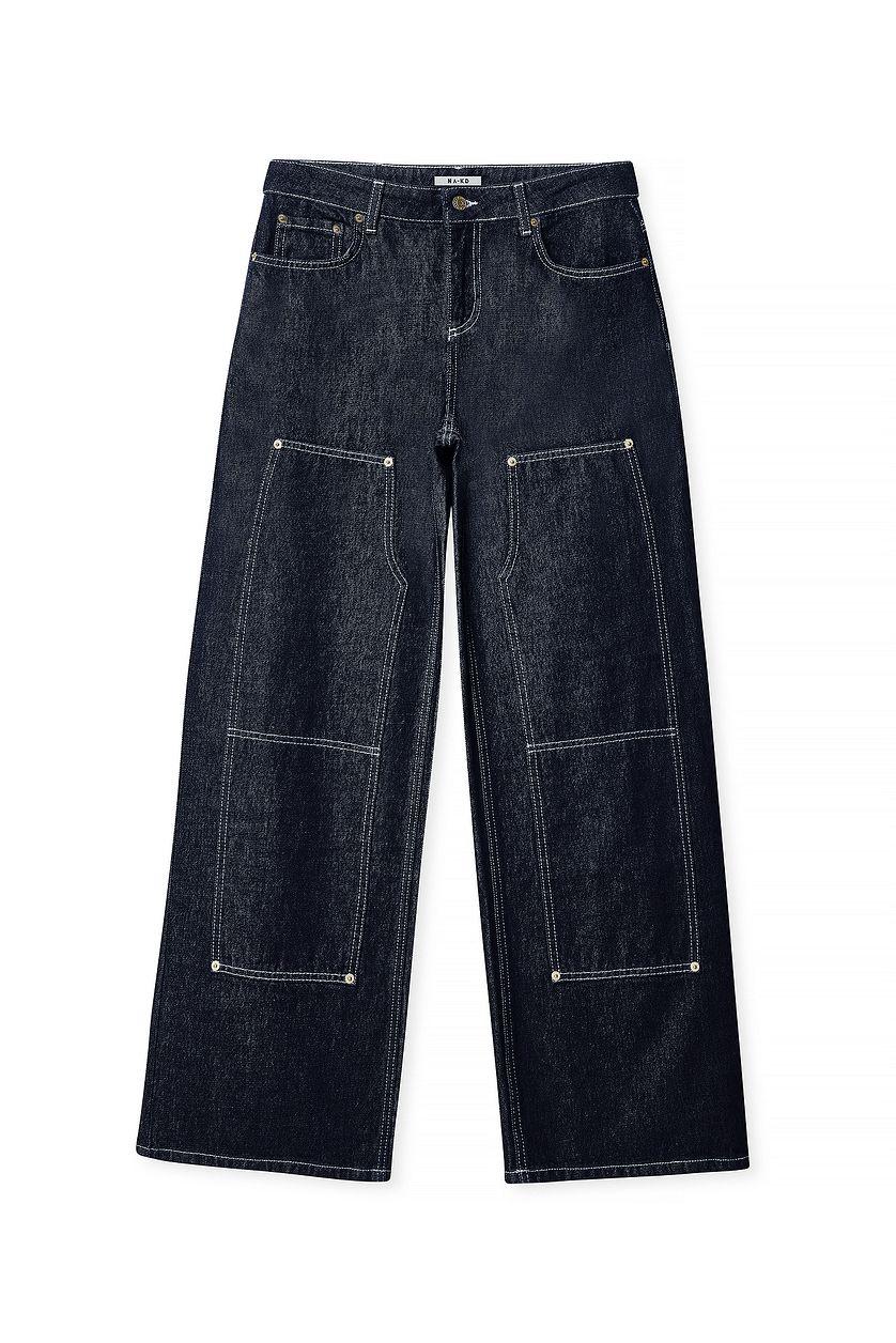 High Waist Cargo Detail Denim Product Image