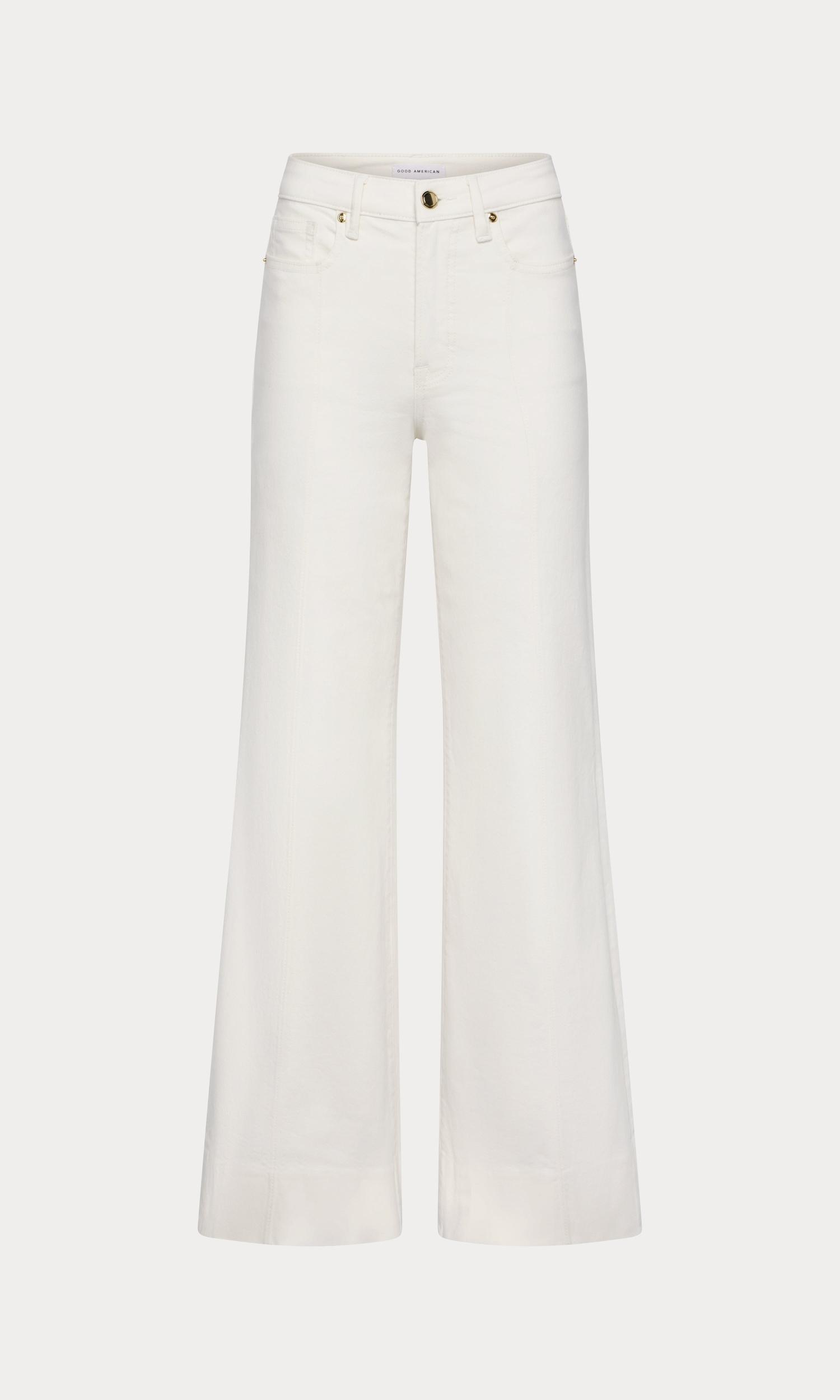 GOOD WAIST PALAZZO JEANS | COTTON WHITE Product Image