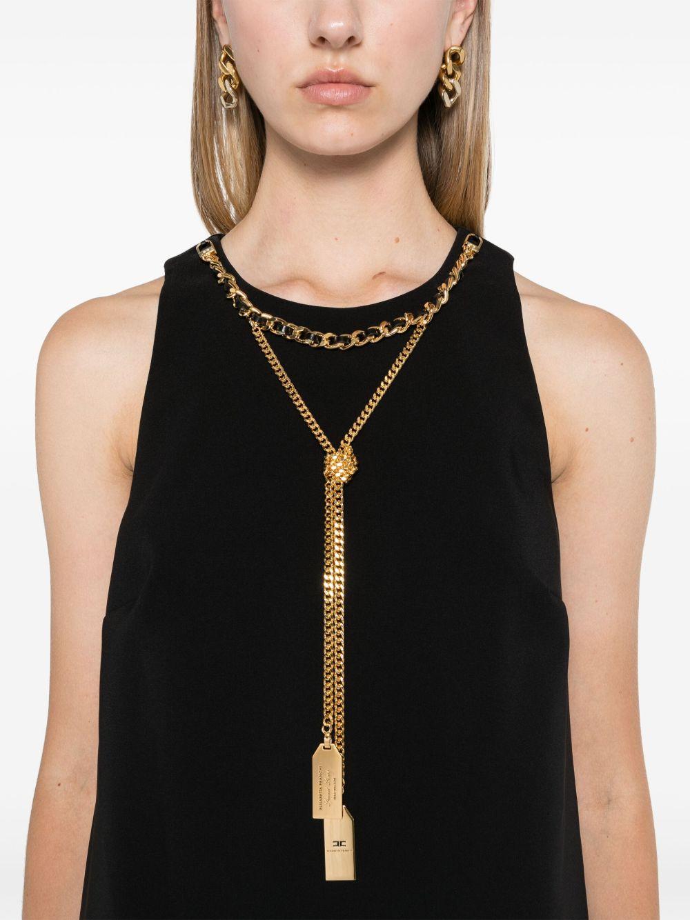 chain-link detail crepe mini dress Product Image