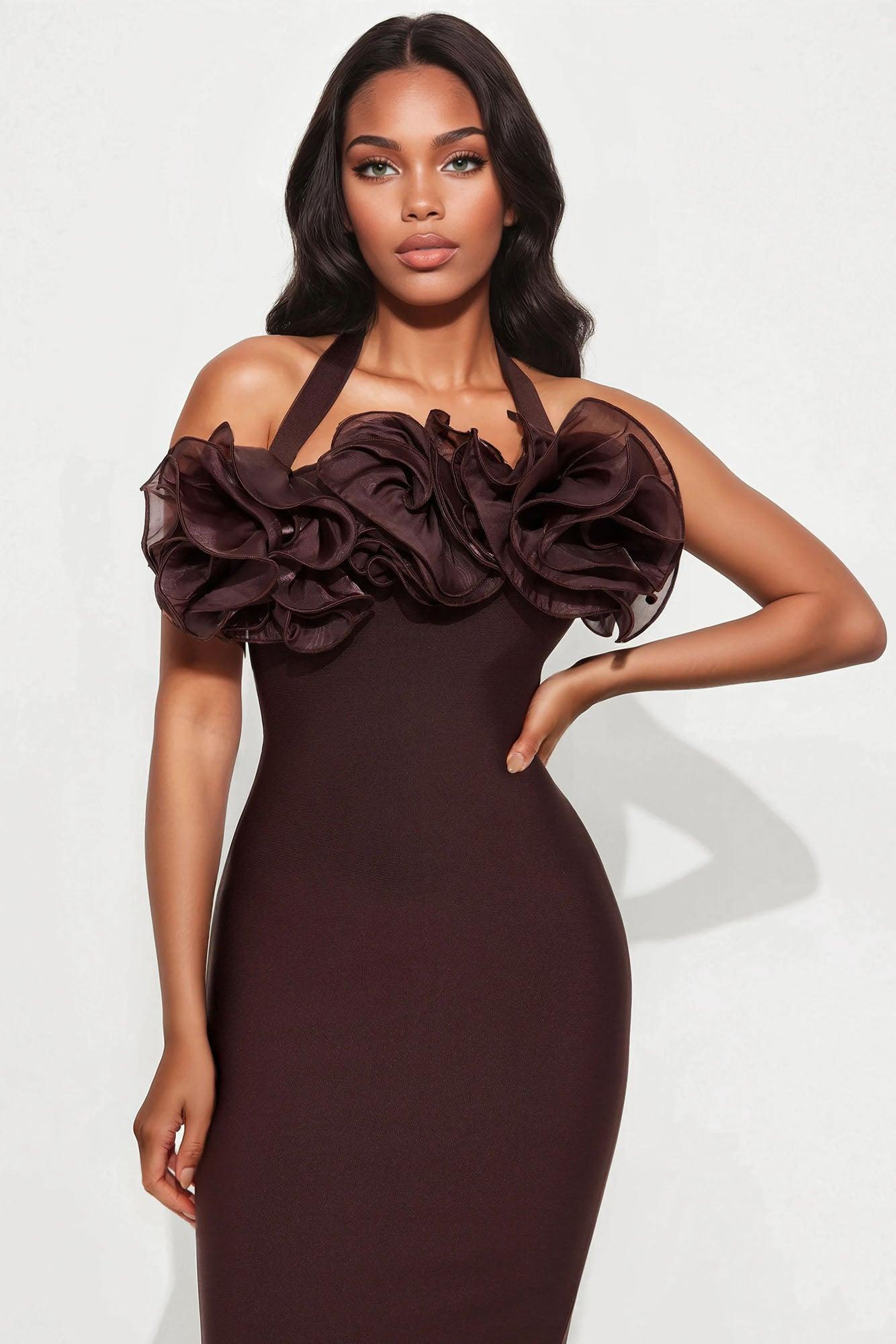 Ivonne Bandage Midi Dress - Chocolate Female Product Image