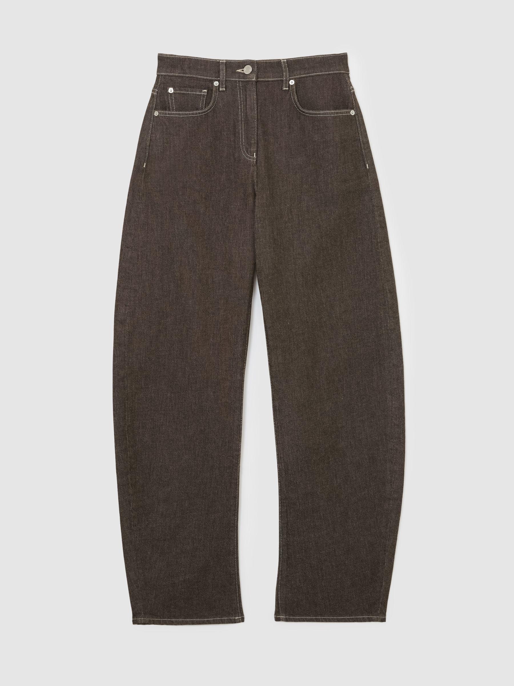 Barrel-Leg Jeans in Brown Product Image