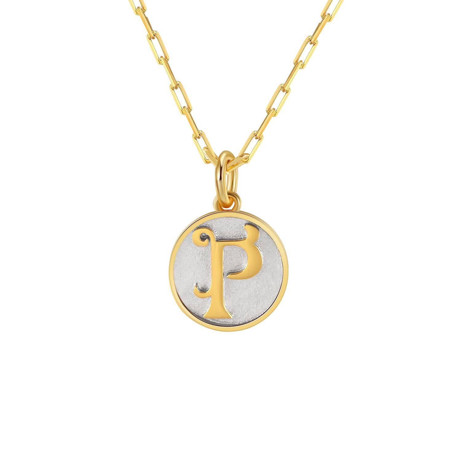 Saints Dainty Fancy Initial Pendant Necklace A-Z Product Image