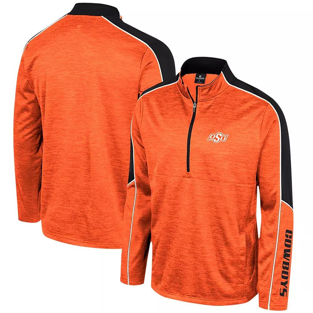 Men's Colosseum Orange Oklahoma State Cowboys Marled Half-Zip Jacket, Size: XL Product Image