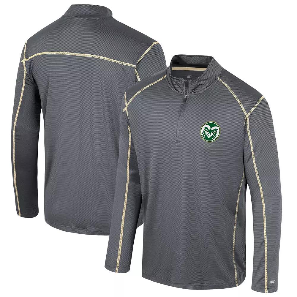 Men's Colosseum Black Colorado State Rams Cameron Quarter-Zip Windshirt, Size: Medium Product Image