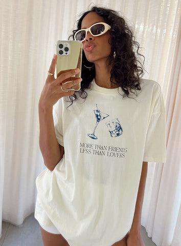 More Than Friends Oversized Tee Off White Product Image