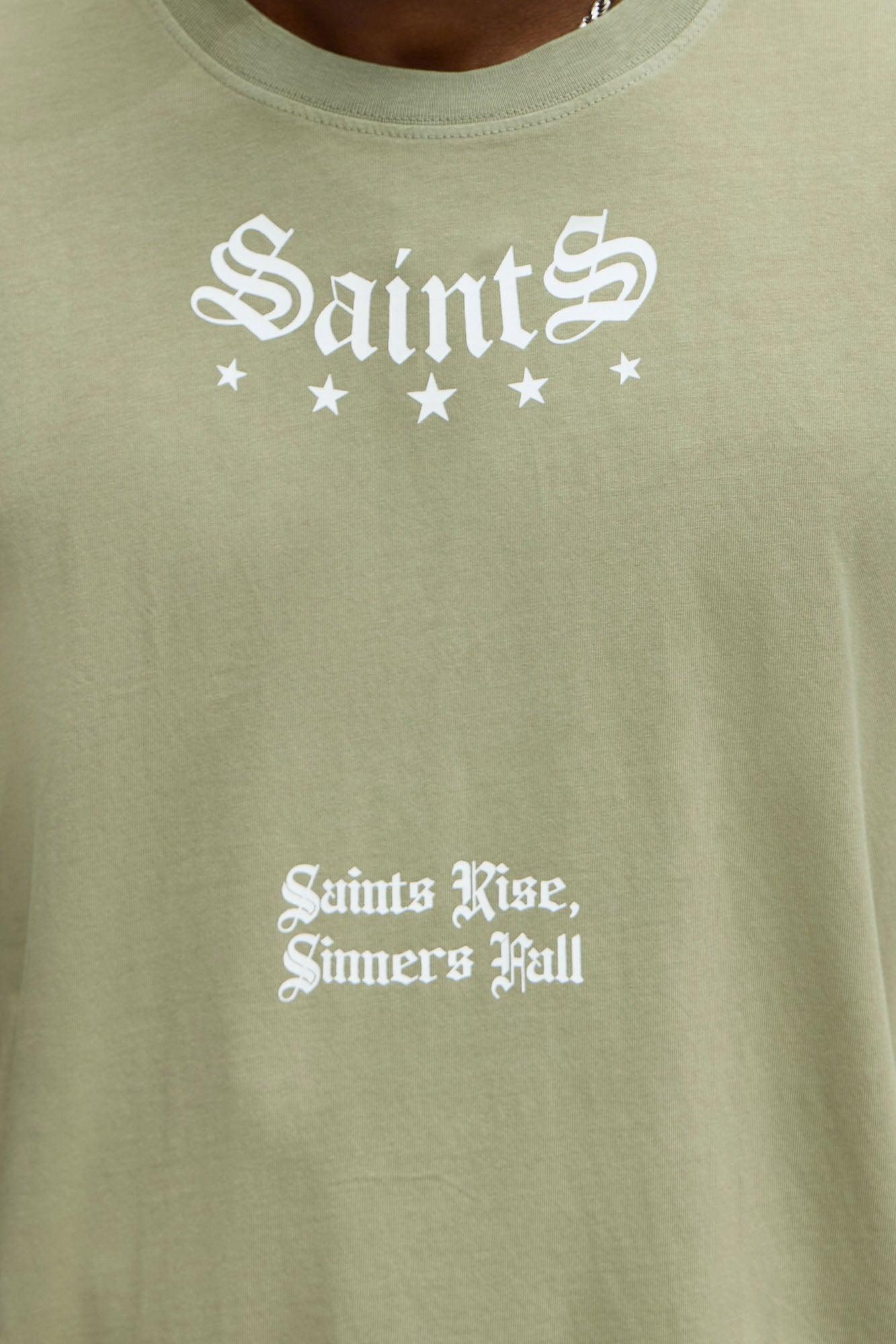 Saints Rise Saints Fall Oversized Short Sleeve Tee - Olive Male Product Image