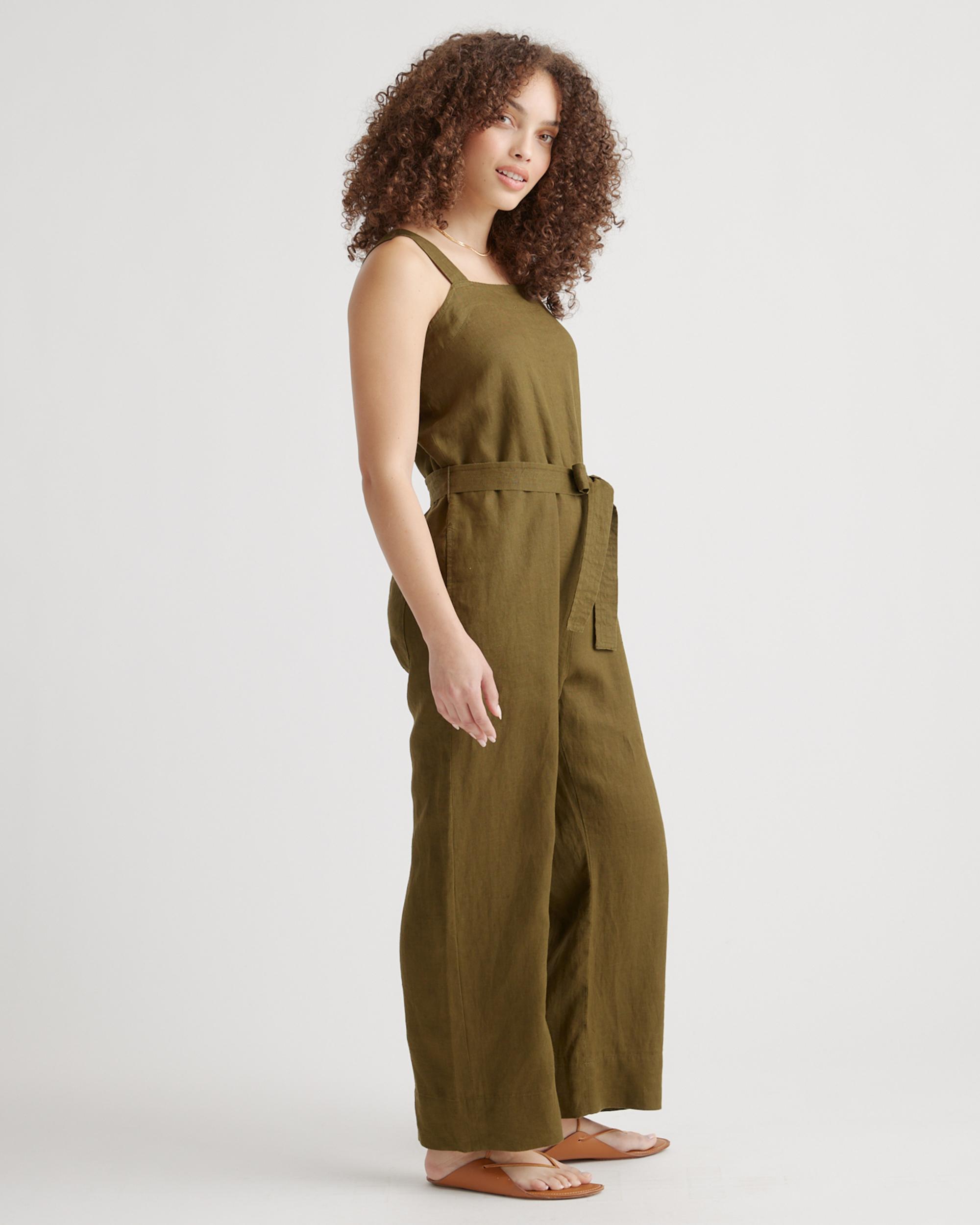 Quince | Women's 100% European Linen Square Neck Jumpsuit Product Image