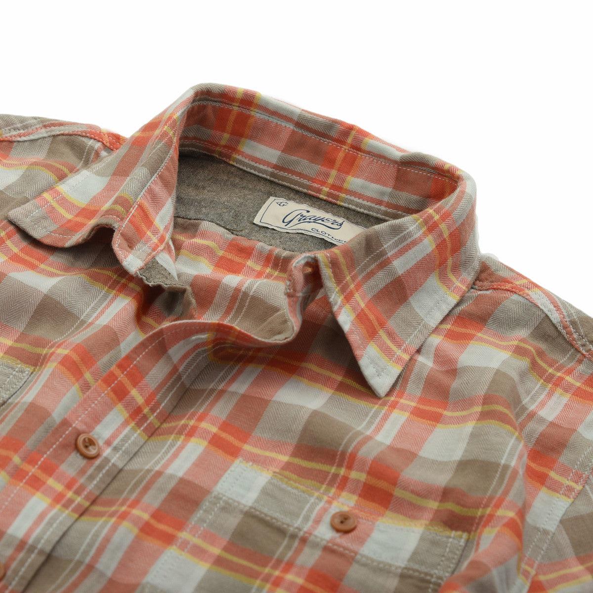 Dorset Herringbone Shirt - Orange Khaki Blue Herringbone (Final Sale)* Product Image