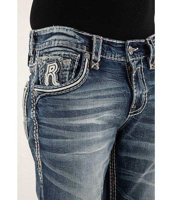 Rock Revival Ziggy Inverted-Fleur-De-Lis Pocket Straight Leg Jeans Product Image