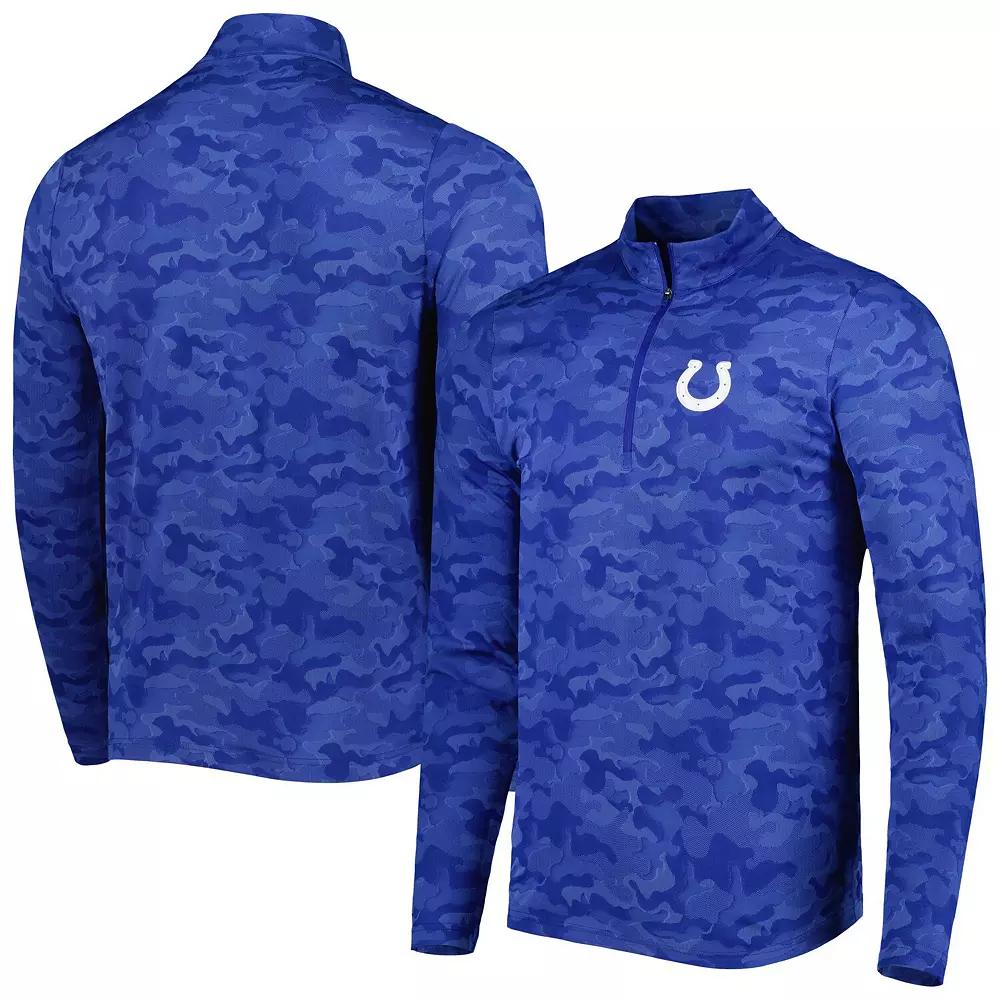 Men's Antigua Royal Indianapolis Colts Brigade Quarter-Zip Sweatshirt,  Product Image