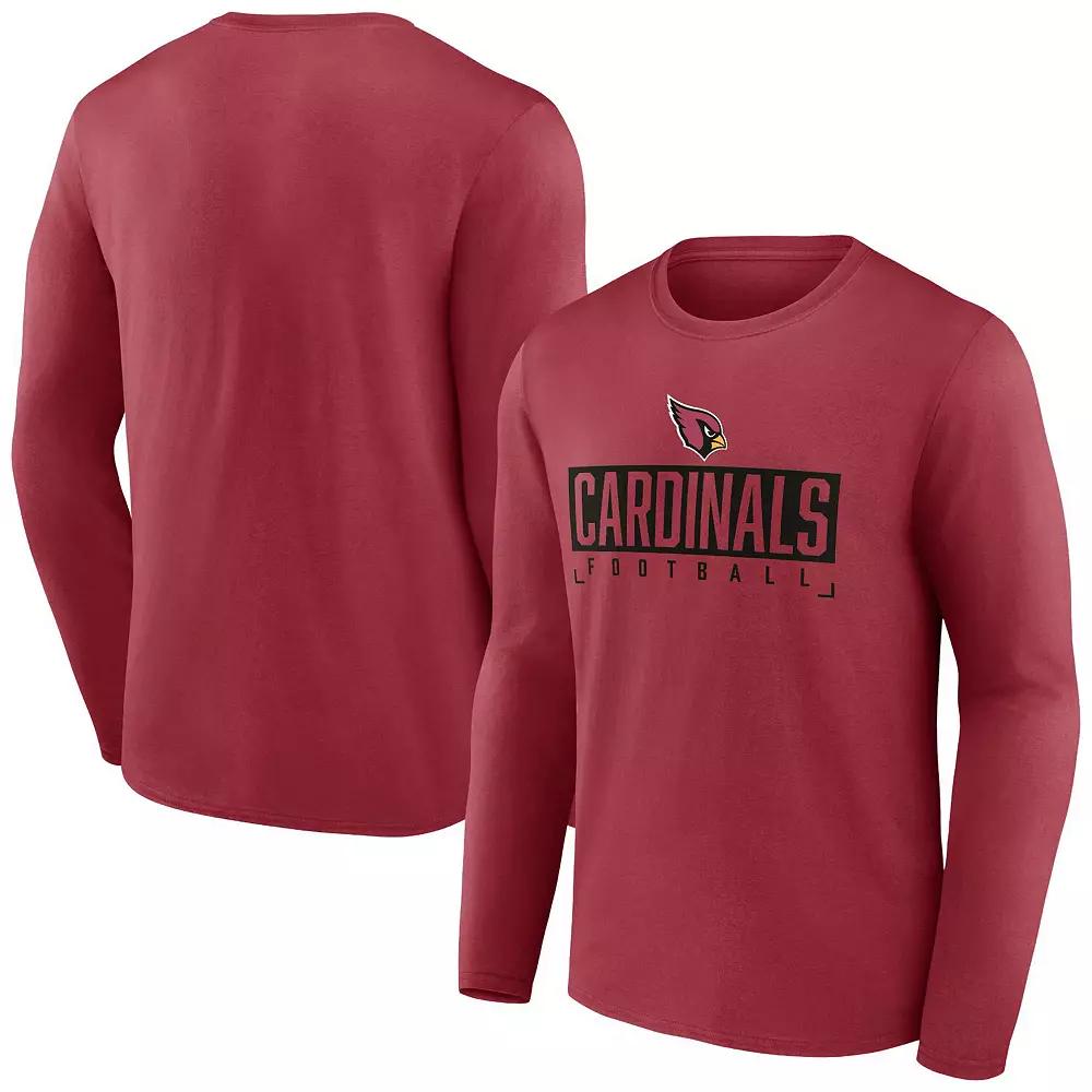 Men's Fanatics Branded Cardinal Arizona Cardinals Big & Tall Wordmark Long Sleeve T-Shirt, Size: 2XB, Red Product Image