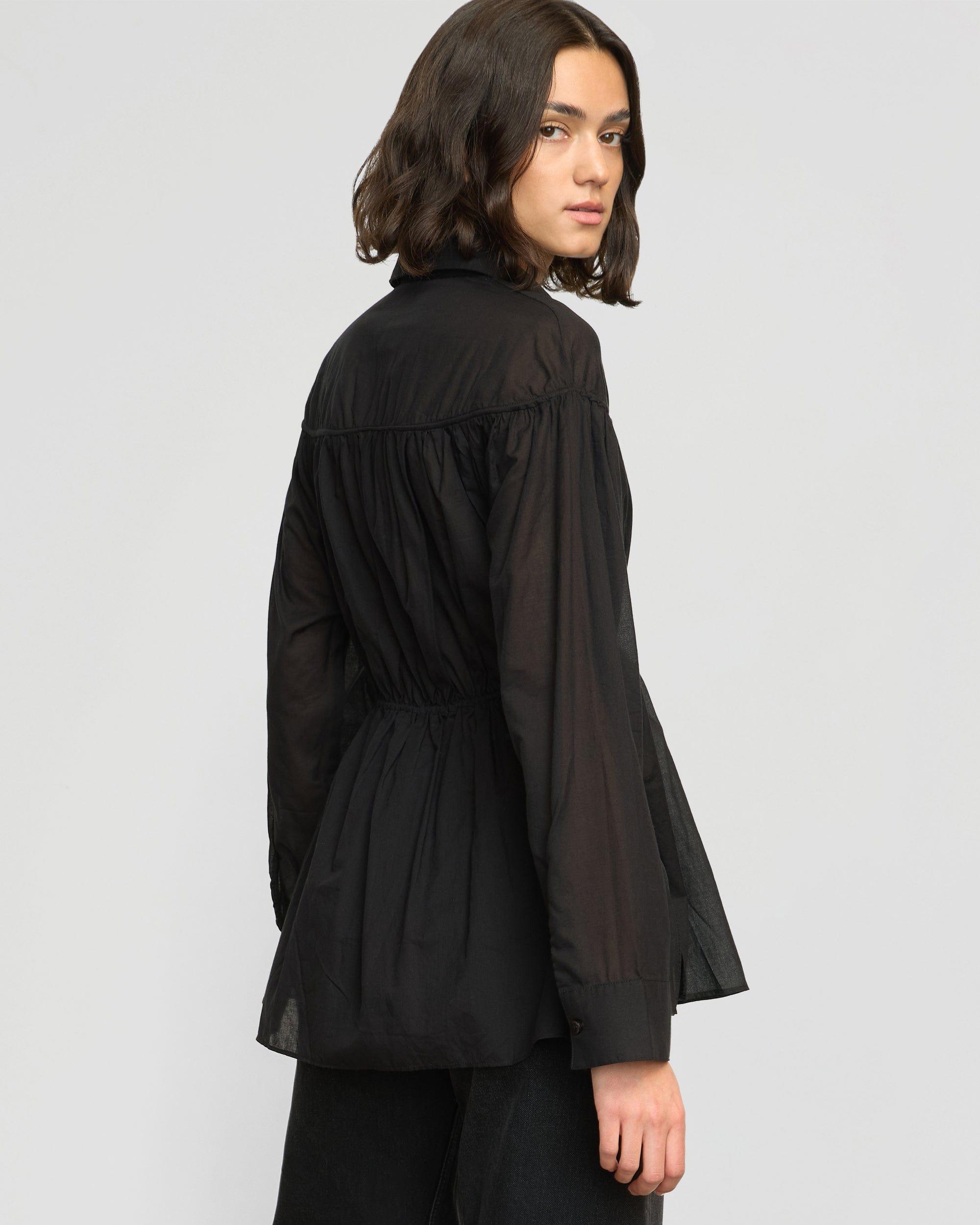 Kia Tie-Front Cotton-Silk Tunic Blouse Product Image