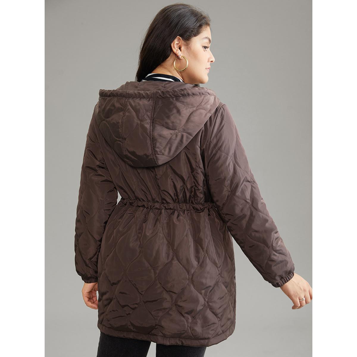 Plus Size Women Everyday Plain Lined No stretch 28/5X Pocket Casual Cotton Jackets BloomChic Product Image