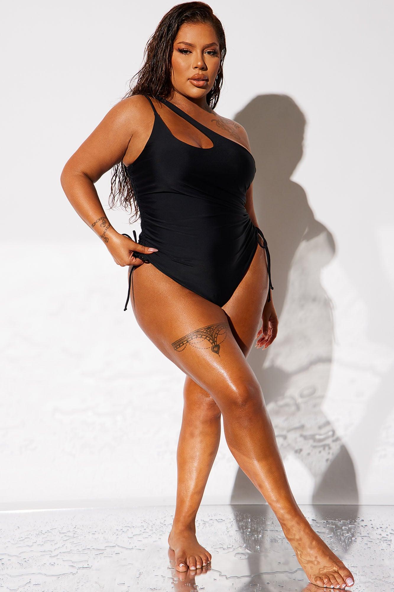 Mariah Ruched 1 Piece Swimsuit - Black Product Image