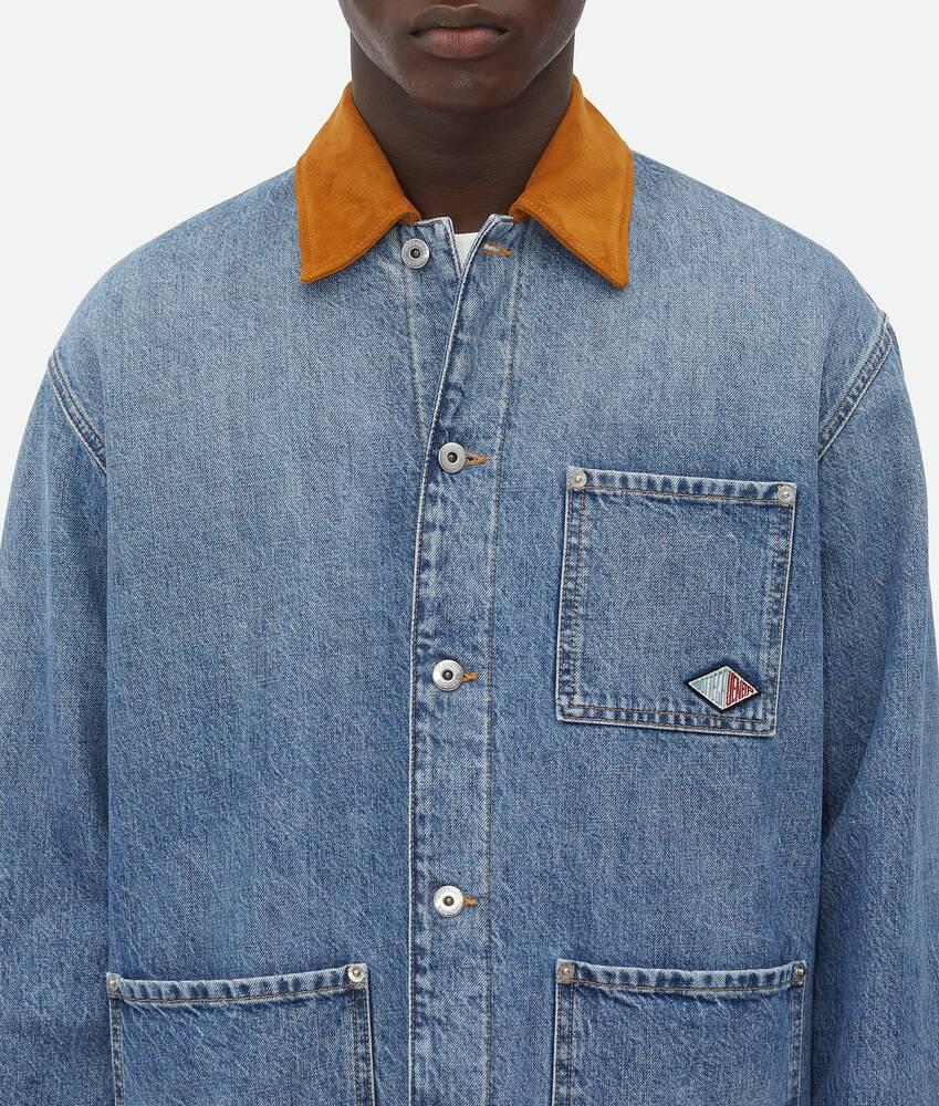 Men's Vintage Indigo Denim Jacket in Mid blue Product Image
