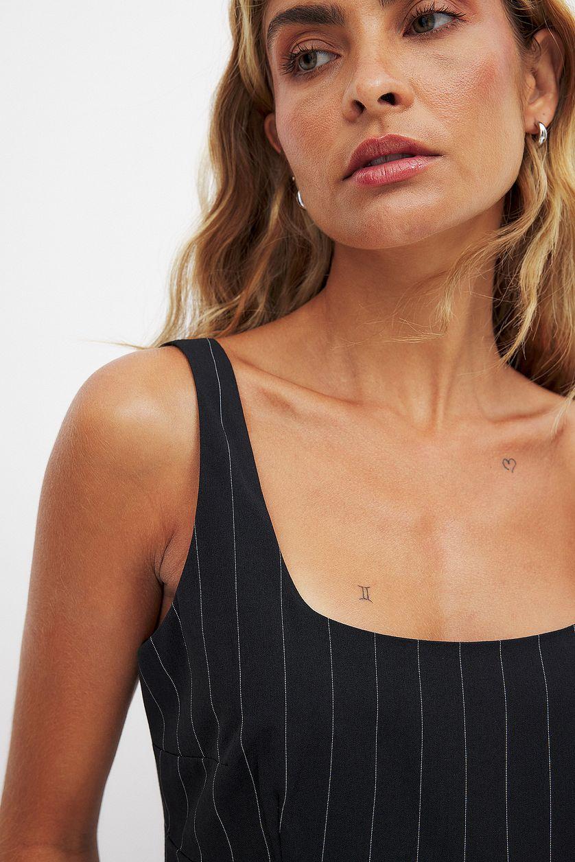 Pinstripe Hankerchief Mini Dress Product Image