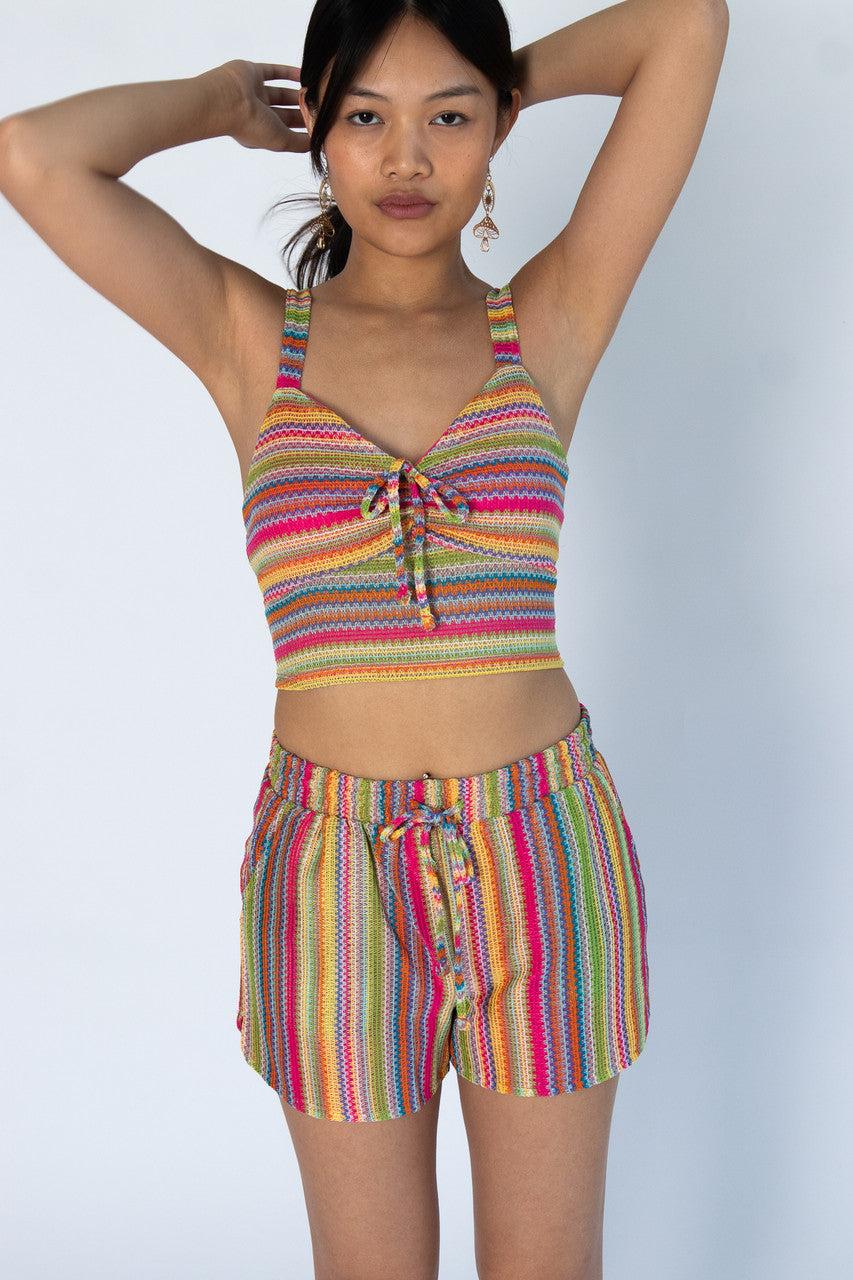 Crochet Stripe Shorts Product Image