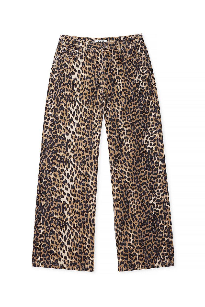 Mid Waist Wide Leg Printed Denim Product Image