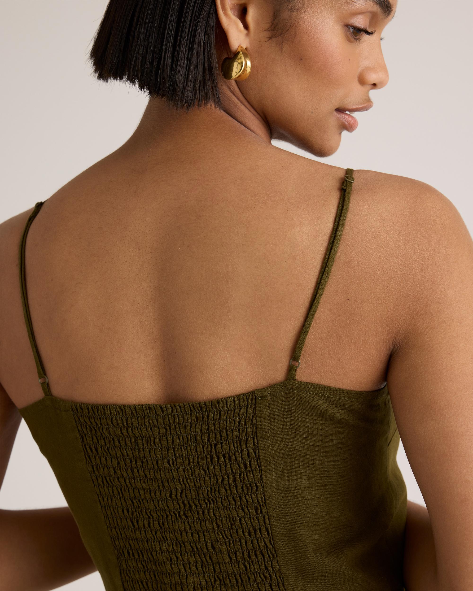 Quince | Women's 100% European Linen Scoop Neck Midi Dress Product Image