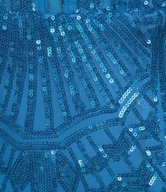 B. Darlin V-Neck Inset Spaghetti Strap Lace Up Back Dress Product Image