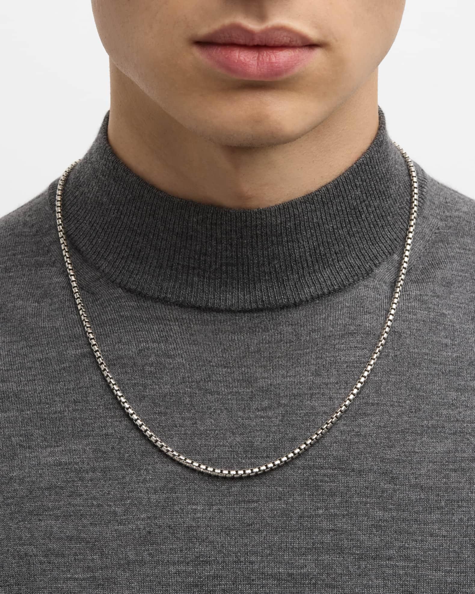 Womens Sterling Silver Box Chain Necklace Product Image