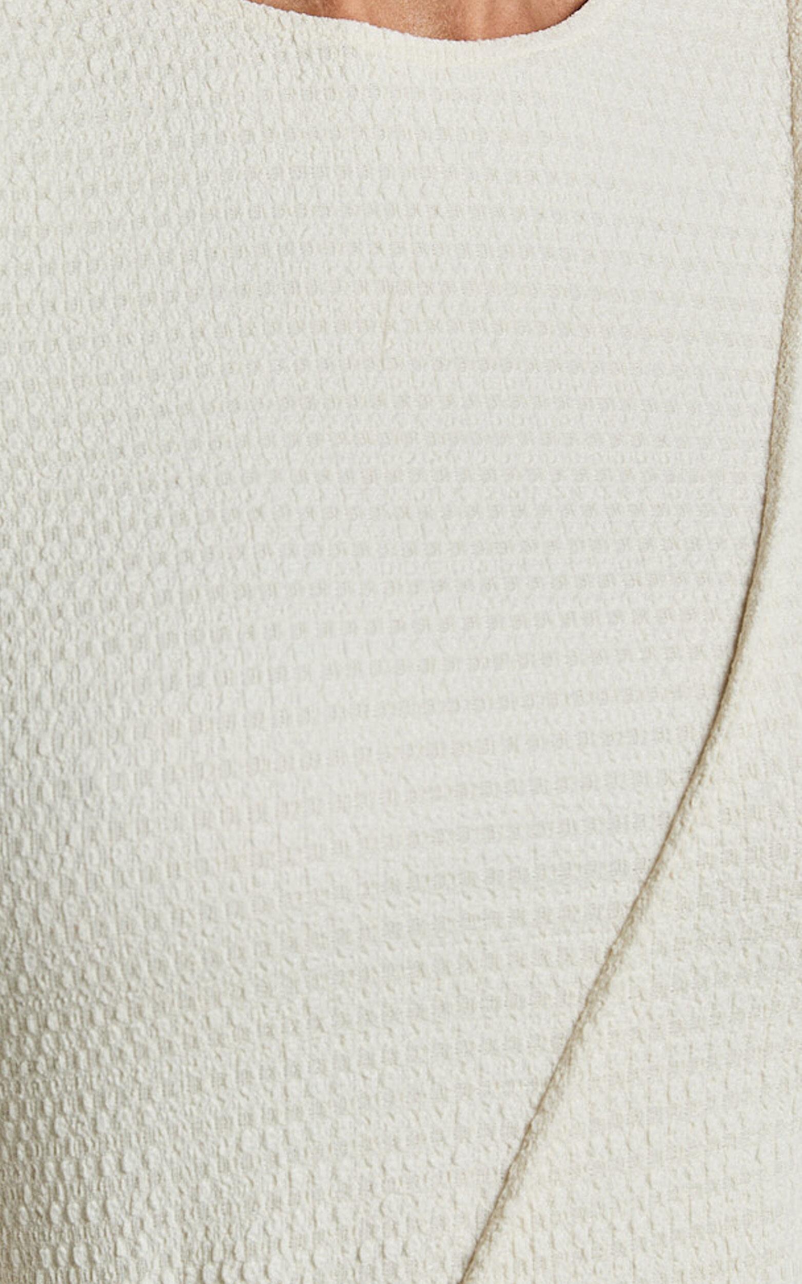 Kylie Maxi Dress - Long Sleeve Low Back Dress in Cream Product Image